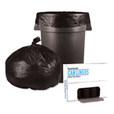 Boardwalk® Low-Density Waste Can Liners, 60 gal, 0.65 mil, 38" x 58", Black, 25 Bags/Roll, 4 Rolls/Carton (BWK3858H) Case of 100