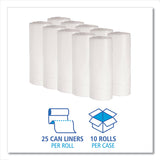 Boardwalk® Low-Density Waste Can Liners, 10 gal, 0.4 mil, 24" x 23", White, 25 Bags/Roll, 20 Rolls/Carton (BWK2423EXH) Case of 500