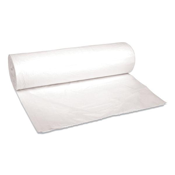 Boardwalk® Low-Density Waste Can Liners, 45 gal, 0.6 mil, 40" x 46", White, 25 Bags/Roll, 4 Rolls/Carton (BWK4046EXH)