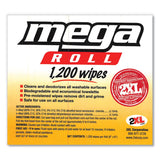 2XL Gym Wipes Mega Roll Refill, 8 x 8, Unscented, White, 1,200/Roll, 2 Rolls/Carton (TXLL420) Case of 2