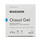 McKesson Oral Pain Relief 20% Strength Benzocaine Oral Gel 0.75 Gram (1111727_CS) 900/CS
