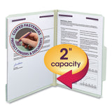 Smead™ Recycled Pressboard Folders, Two SafeSHIELD Coated Fasteners, 2/5-Cut: R of C, 2" Expansion, Letter Size, Gray-Green, 25/Box (SMD14982) Each
