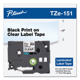 Brother P-Touch® TZe Standard Adhesive Laminated Labeling Tape, 0.94" x 26.2 ft, Black on Clear (BRTTZE151) Each