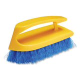 Rubbermaid® Commercial Iron-Shaped Handle Scrub Brush, Blue Polypropylene Bristles, 6" Brush, 6" Yellow Plastic Handle (RCP6482COB) Each