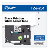 Brother P-Touch® TZe Standard Adhesive Laminated Labeling Tape, 0.94" x 26.2 ft, Black on White (BRTTZE251) Each