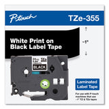 Brother P-Touch® TZe Standard Adhesive Laminated Labeling Tape, 0.94" x 26.2 ft, White on Black (BRTTZE355) Each