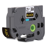 Brother P-Touch® TZe Standard Adhesive Laminated Labeling Tape, 0.7" x 26.2 ft, Gold on Black (BRTTZE344) Each