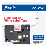 Brother P-Touch® TZe Standard Adhesive Laminated Labeling Tape, 0.94" x 26.2 ft, Red on White (BRTTZE252) Each