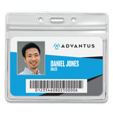 Advantus Resealable ID Badge Holders, Horizontal, Frosted 4.13" x 3.75" Holder, 3.75" x 2.62" Insert, 50/Pack (AVT75523) Box of 50