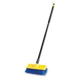 Rubbermaid® Commercial Bi-Level Deck Scrub Brush, Blue Polypropylene Bristles, 10" Brush, 10" Plastic Block, Threaded Hole (RCP6337BLU) Each