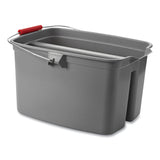 Rubbermaid® Commercial 19 Quart Double Utility Pail, Plastic, Gray, 18 x 14.5 x 10 (RCP262888GY) Each