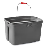 Rubbermaid® Commercial 19 Quart Double Utility Pail, Plastic, Gray, 18 x 14.5 x 10 (RCP262888GY) Each