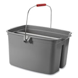 Rubbermaid® Commercial 19 Quart Double Utility Pail, Plastic, Gray, 18 x 14.5 x 10 (RCP262888GY) Each