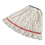 Rubbermaid® Commercial Web Foot Shrinkless Looped-End Wet Mop Head, Cotton/Synthetic, Medium, White (RCPA21206WHI) Each