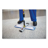 Rubbermaid® Commercial Microfiber Wet Room Pad, Split Nylon/Polyester Blend, 18", Blue, 12/Carton (RCPQ41000BLU) Carton of 12