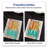 Avery® Fabric Transfers, 8.5 x 11, White, 5/Pack (AVE3279) Each