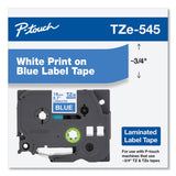 Brother P-Touch® TZe Standard Adhesive Laminated Labeling Tape, 0.7" x 26.2 ft, White on Blue (BRTTZE545) Each