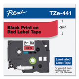 Brother P-Touch® TZe Standard Adhesive Laminated Labeling Tape, 0.7" x 26.2 ft, Black on Red (BRTTZE441) Each