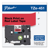 Brother P-Touch® TZe Standard Adhesive Laminated Labeling Tape, 0.94" x 26.2 ft, Black on Red (BRTTZE451) Each
