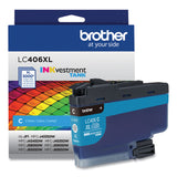 Brother LC406XLCS INKvestment High-Yield Ink, 5,000 Page-Yield, Cyan (BRTLC406XLCS) Each