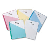 Avery® Binder Pockets, 3-Hole Punched, 9.25 x 11, Assorted Colors, 5/Pack (AVE75254) 1 Case of 5