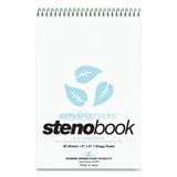 Roaring Spring® Enviroshades Steno Notepad, Gregg Rule, White Cover, 80 Blue 6 x 9 Sheets, 4/Pack (ROA12284)