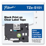 Brother P-Touch® TZe Extra-Strength Adhesive Laminated Labeling Tape, 0.94" x 26.2 ft, Black on Clear (BRTTZES151) Each