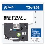 Brother P-Touch® TZe Extra-Strength Adhesive Laminated Labeling Tape, 0.94" x 26.2 ft, Black on White (BRTTZES251) Each