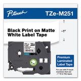 Brother TZe Premium Laminated Tape, 0.94" x 26.2 ft, Black on White (BRTTZEM251) Each