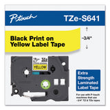 Brother P-Touch® TZe Extra-Strength Adhesive Laminated Labeling Tape, 0.7" x 26.2 ft, Black on Yellow (BRTTZES641) Each