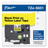 Brother P-Touch® TZe Extra-Strength Adhesive Laminated Labeling Tape, 0.94" x 26.2 ft, Black on Yellow (BRTTZES651) Each