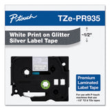 Brother TZe Premium Laminated Tape, 0.47" x 26.2 ft, White on Silver (BRTTZEPR935) Each