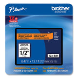 Brother P-Touch® TZe Laminated Removable Label Tapes, 0.47" x 26.2 ft, Black on Orange (BRTTZEB31CS) Each