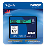 Brother P-Touch® TZe Laminated Removable Label Tapes, 0.47" x 26.2 ft, Black on Green (BRTTZE731CS) Each