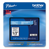 Brother P-Touch® TZe Laminated Removable Label Tapes, 0.47" x 26.2 ft, White on Blue (BRTTZE535CS) Each