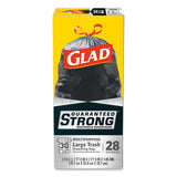 Glad® Drawstring Large Trash Bags, 30 gal, 1.05 mil, 30" x 33", Black, 15 Bags/Box, 6 Boxes/Carton (CLO78966) Case of 90