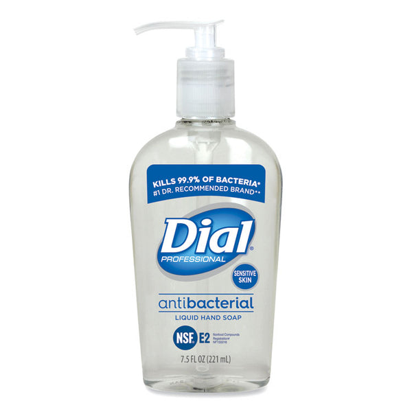 Dial® Professional Antibacterial Liquid Hand Soap for Sensitive Skin, Floral, 7.5 oz Pump, 12/Carton (DIA82834)
