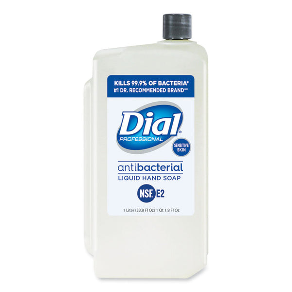 Dial® Professional Antibacterial Liquid Hand Soap for Sensitive Skin Refill for 1 L Liquid Dispenser, Floral, 1 L, 8/Carton (DIA82839)
