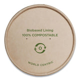 World Centric® Paper Lids for Bowls, 3.6" Diameter, Kraft, 500/Carton (WORBOLPA8K) Case of 500