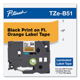 Brother P-Touch® TZ Standard Adhesive Laminated Labeling Tape, 1" x 16.4 ft, Black on Fluorescent Orange (BRTTZEB51) Each