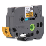 Brother P-Touch® TZ Standard Adhesive Laminated Labeling Tape, 0.7" x 16.4 ft, Black on Fluorescent Orange (BRTTZEB41) Each