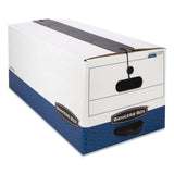 Bankers Box® LIBERTY Plus Heavy-Duty Strength Storage Boxes, Legal Files, 15.25" x 24.13" x 10.75", White/Blue, 12/Carton (FEL12112) Carton of 12