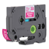 Brother P-Touch® TZ Standard Adhesive Laminated Labeling Tape, 0.47" x 16.4 ft, White/Berry Pink (BRTTZEMQP35) Each