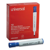 Universal™ Dry Erase Marker, Broad Chisel Tip, Blue, Dozen (UNV43653) Case of 12