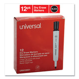 Universal™ Dry Erase Marker, Broad Chisel Tip, Black, Dozen (UNV43651) Case of 12