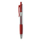 Universal™ Comfort Grip Gel Pen, Retractable, Medium 0.7 mm, Red Ink, Clear/Red Barrel, Dozen (UNV39914) 1 Dozen