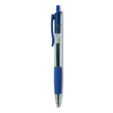 Universal™ Comfort Grip Gel Pen, Retractable, Medium 0.7 mm, Blue Ink, Clear/Blue Barrel, Dozen (UNV39913) 1 Dozen