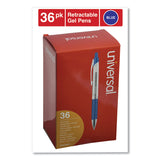 Universal™ Comfort Grip Gel Pen, Retractable, Medium 0.7 mm, Blue Ink, Clear/Blue Barrel, 36/Pack (UNV39911) Pack of 36