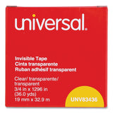 Universal® Invisible Tape, 1" Core, 0.75" x 36 yds, Clear (UNV83436) 1 Roll