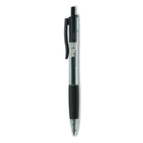 Universal™ Comfort Grip Gel Pen, Retractable, Medium 0.7 mm, Black Ink, Clear/Black Barrel, Dozen (UNV39912) 1 Dozen
